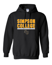 Load image into Gallery viewer, Simpson College Block Hooded Sweatshirt - Black