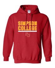 Load image into Gallery viewer, Simpson College Block Hooded Sweatshirt - Red