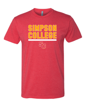 Load image into Gallery viewer, Simpson College Block Soft Exclusive T-Shirt - Red