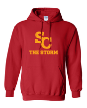 Load image into Gallery viewer, Simpson College The Storm Hooded Sweatshirt - Red
