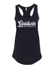 Load image into Gallery viewer, Vintage Goodwin University Ladies Tank Top - Black