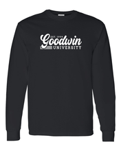 Load image into Gallery viewer, Vintage Goodwin University Long Sleeve T-Shirt - Black
