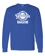 Load image into Gallery viewer, Goodwin University Navigators Long Sleeve T-Shirt - Royal