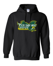 Load image into Gallery viewer, Fitchburg State Full Color Mascot Hooded Sweatshirt - Black