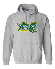 Load image into Gallery viewer, Fitchburg State Full Color Mascot Hooded Sweatshirt - Sport Grey