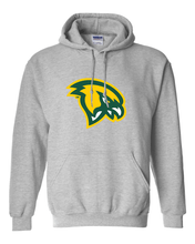 Load image into Gallery viewer, Fitchburg State Mascot Head Hooded Sweatshirt - Sport Grey