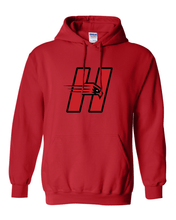 Load image into Gallery viewer, University of Hartford H Hooded Sweatshirt - Red