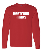 Load image into Gallery viewer, University of Hartford Text Long Sleeve T-Shirt - Red