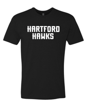 Load image into Gallery viewer, University of Hartford Text Exclusive Soft T-Shirt - Black