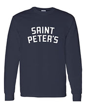 Load image into Gallery viewer, Saint Peter's University Text Long Sleeve Shirt - Navy