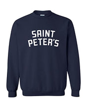 Load image into Gallery viewer, Saint Peter's University Text Crewneck Sweatshirt - Navy