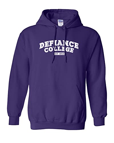 Defiance College EST 1850 One Color Hooded Sweatshirt - Purple