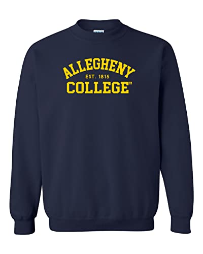 Allegheny College Block Text Crewneck Sweatshirt - Navy