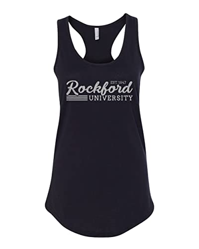 Vintage Rockford University Ladies Tank Top - Black