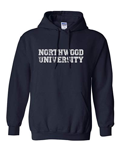 Northwood University Block Distressed Hooded Sweatshirt - Navy