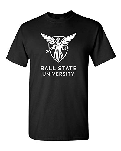 Ball State University One Color Official Logo T-Shirt - Black
