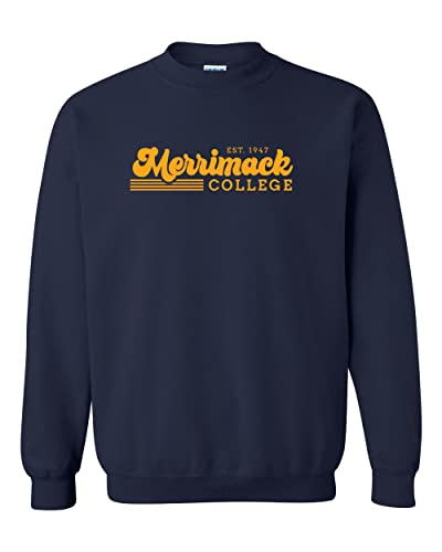 Vintage Merrimack College Crewneck Sweatshirt - Navy