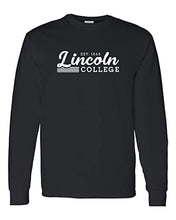 Load image into Gallery viewer, Vintage Lincoln College Est 1865 Long Sleeve T-Shirt - Black