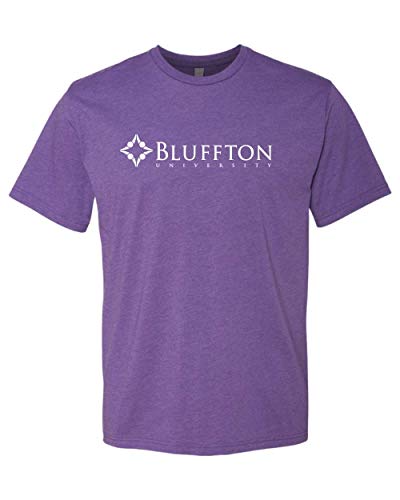 Bluffton University Logo One Color Exclusive Soft Shirt - Purple Rush