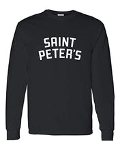 Load image into Gallery viewer, Saint Peter's University Text Long Sleeve Shirt - Black