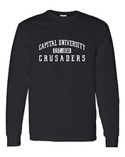 Load image into Gallery viewer, Capital University Vintage Long Sleeve T-Shirt - Black