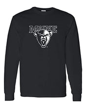 Load image into Gallery viewer, University of Maine 1 Color Mascot Long Sleeve Shirt - Black