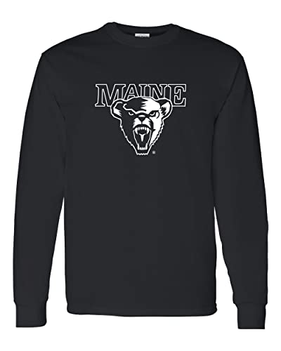 University of Maine 1 Color Mascot Long Sleeve Shirt - Black