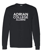Load image into Gallery viewer, Adrian College Alumni Stacked 1 Color White Text Long Sleeve - Black