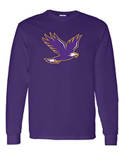 Load image into Gallery viewer, Elmira College Soaring Mascot Long Sleeve T-Shirt - Purple