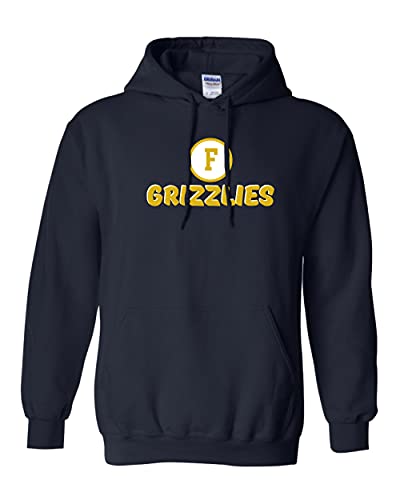 Vintage F Circle Franklin Grizzlies Two Color Hooded Sweatshirt - Navy