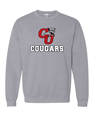 Clark University Cougars Logo Crewneck Sweatshirt - Sport Grey