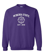 Load image into Gallery viewer, Winona State Vintage Est 1858 Crewneck Sweatshirt - Purple