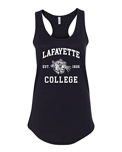 Lafayette College Est 1826 Ladies Racer Tank Top - Black