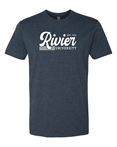 Vintage Rivier University Soft Exclusive T-Shirt - Midnight Navy