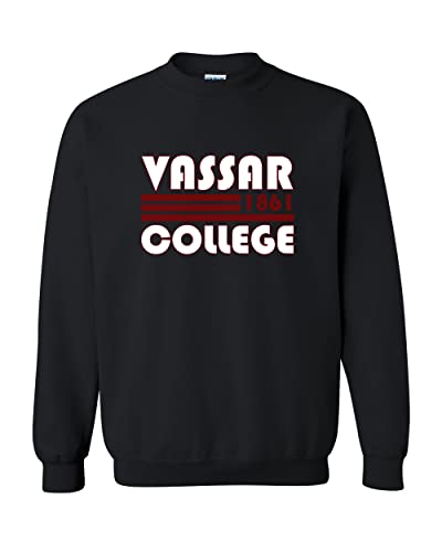 Retro Vassar College Crewneck Sweasthirt - Black