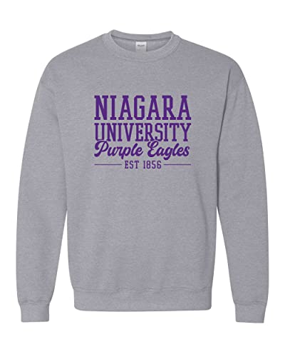 Vintage Niagara University Crewneck Sweatshirt - Sport Grey