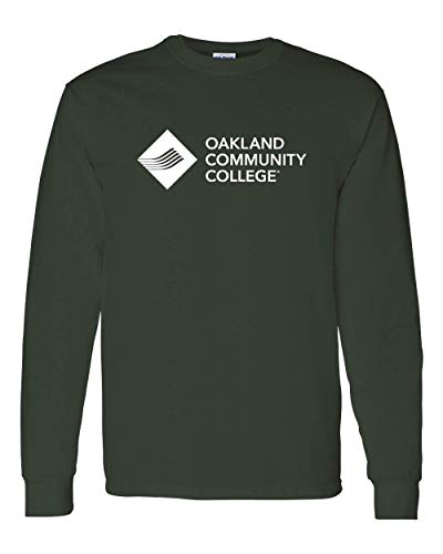 Oakland Community College Logo Stacked Long Sleeve - Forest Green