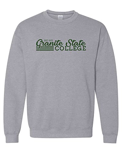 Vintage Granite State College Crewneck Sweatshirt - Sport Grey