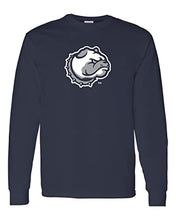 Load image into Gallery viewer, Drake University Bulldog Head Long Sleeve Shirt - Navy