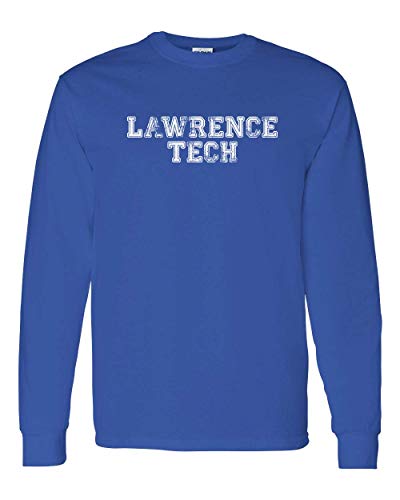 Lawrence Tech Block Distressed One Color Long Sleeve - Royal