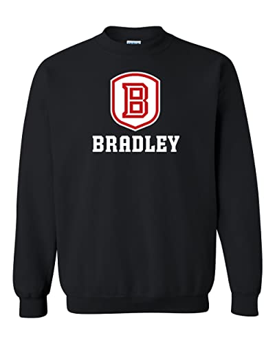 Bradley University Shield Crewneck Sweatshirt - Black