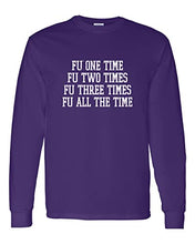 Load image into Gallery viewer, Furman University FU One Time Long Sleeve T-Shirt - Purple