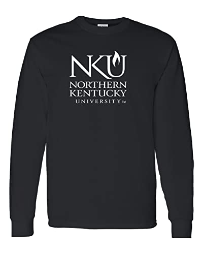 Northern Kentucky Stacked Logo Long Sleeve T-Shirt - Black