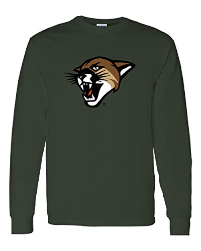 University of Vermont Catamount Head Long Sleeve Shirt - Forest Green