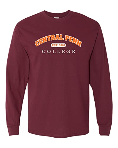 Central Penn College Block Letters 2 Color Long Sleeve Shirt - Maroon