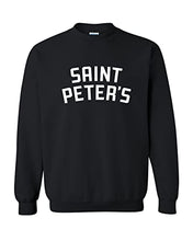 Load image into Gallery viewer, Saint Peter's University Text Crewneck Sweatshirt - Black