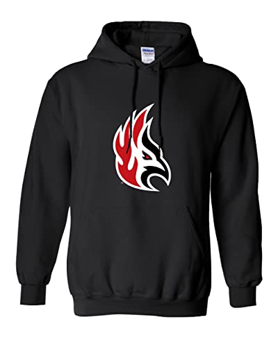 Carthage College Firebird Mascot Hooded Sweatshirt - Black