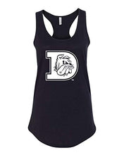Load image into Gallery viewer, Minnesota Duluth White Bulldog Ladies Racer Tank - Black