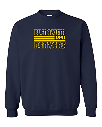 Retro Buena Vista University Crewneck Sweatshirt - Navy