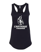 Load image into Gallery viewer, Carthage College Firebirds Stacked Ladies Tank Top - Black